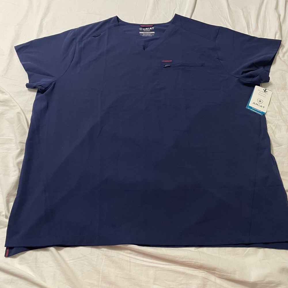 Ariat Scrub‎ Top Mens 3XL Navy Whitman Nua Performance Stretch V-Neck Medical